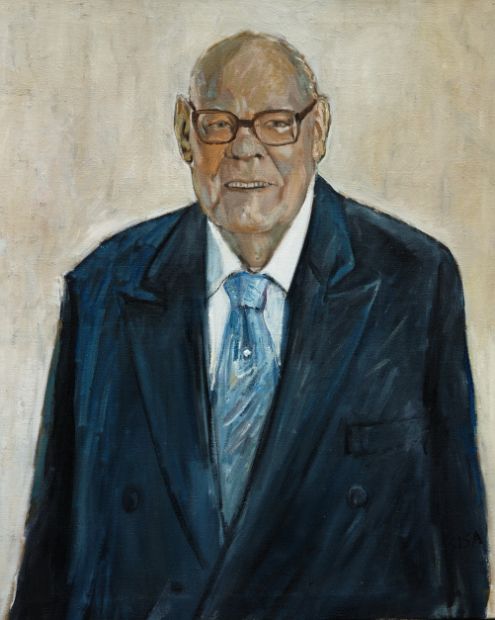 FERDINAND RÜESCH-EBNETER, Unternehmer, Öl auf Leinen, 100 x 80 cm